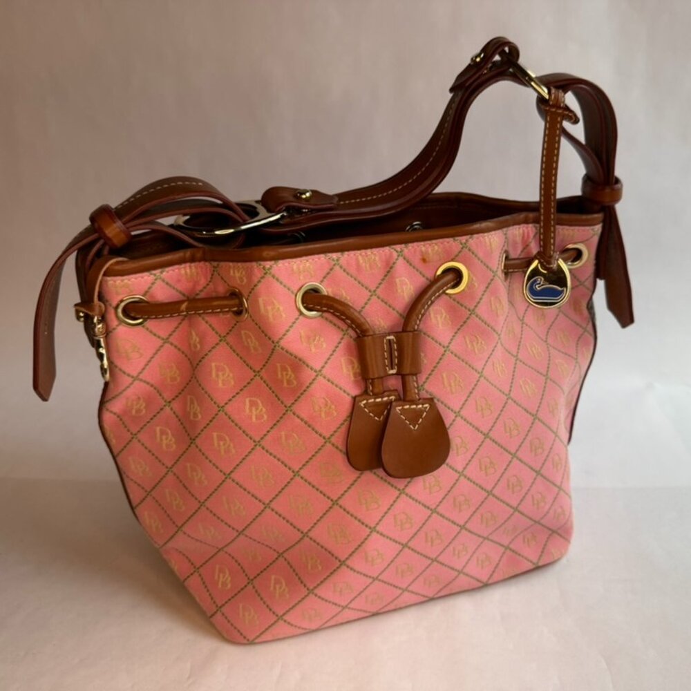 Dooney & Bourke Pink Canvas Monogram Shoulder Bag